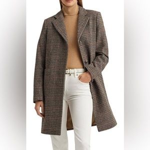 NWOT Lauren by Ralph Lauren Houndstooth Coat size 4